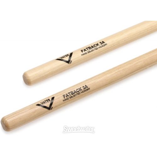  Vater Hickory Drumsticks 4-pack - Fatback 3A - Wood Tip