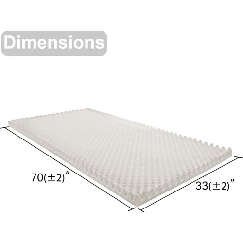  [아마존 핫딜]  [아마존핫딜]Vaunn Medical Egg Crate Convoluted Foam Mattress Pad - 3 Thick EggCrate Mattress Topper (Hospital...