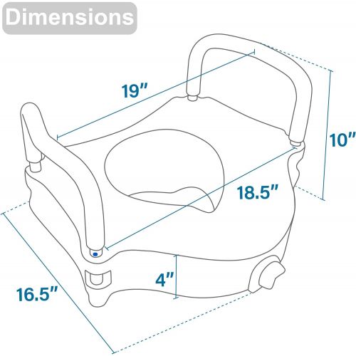  [아마존 핫딜]  [아마존핫딜]Vaunn Medical Elevated Raised Toilet Seat & Commode Booster Seat Riser with Removable Padded Grab...