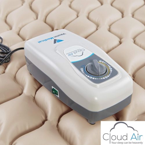  Vaunn Medical Cloud Air Whisper Quiet Alternating Air Pressure Mattress Topper with Pump (2019 Upgraded Model) Twin Size 36 X 78 X 3