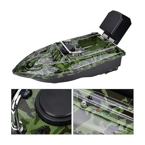  RC Fishing Finder Boat, 500m Remote Control Wireless Fishing Bait Boat Fish Finder with LED Night Light￡¨Green￡ⓒ(Green) for Rc Boats for Adults