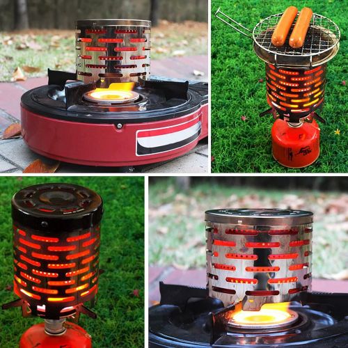  Vbest life Outdoor Camping Mini Heater, Stainless Steel Portable Camping Stove Gas Stove Suitable for Outdoor Traveling Camping BBQ Backpacking Hiking