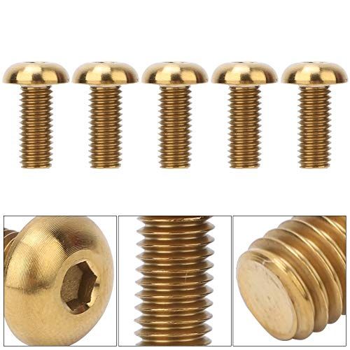  Vbest life 5PCS/ Pack M5x12 Bicycle Water Bottle Cage Bolts M5x10 Disc Brake Screws Titanium Alloy Bicycle Screws Set