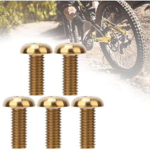  Vbest life 5PCS/ Pack M5x12 Bicycle Water Bottle Cage Bolts M5x10 Disc Brake Screws Titanium Alloy Bicycle Screws Set