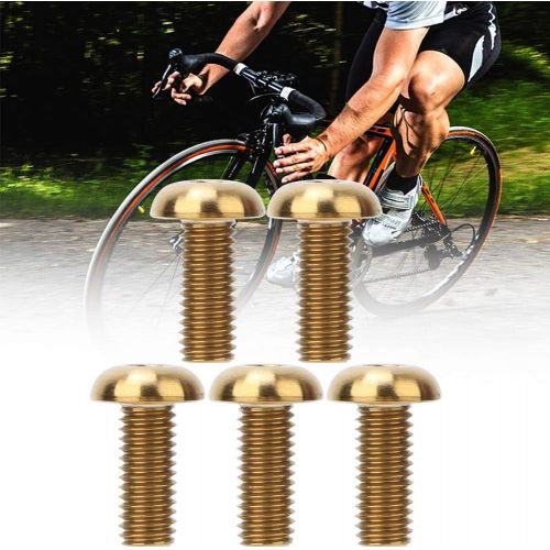  Vbest life 5PCS/ Pack M5x12 Bicycle Water Bottle Cage Bolts M5x10 Disc Brake Screws Titanium Alloy Bicycle Screws Set