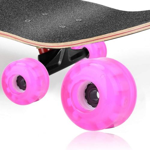  Vbest life 54mm 82A Skateboard Wheels,4Pcs Pink Flashing Trick Skating Wheels for Skateboarder Replacing Wheels