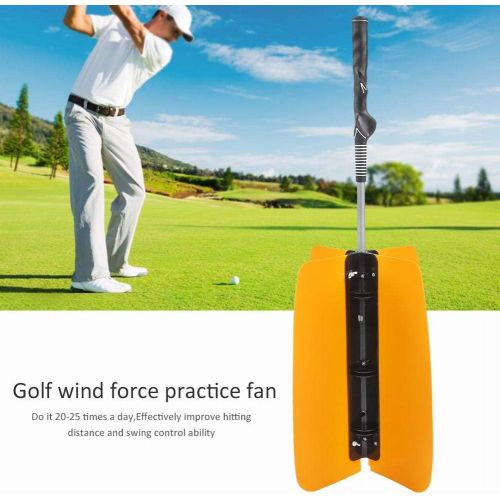  Vbest life Golf Swing Trainer,Golf Swing Fan Trainer Swing Wind Power Training Tool Humanized Non-Slip Grip