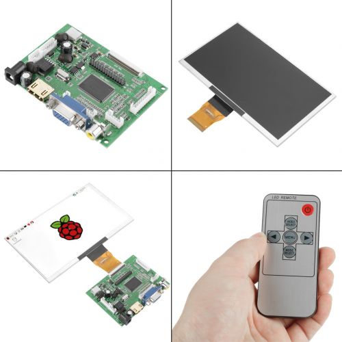  VBESTLIFE 7 inch LCD TFT Display 1024*600 HDMI VGA Monitor Screen Kit for Raspberry Pi 32 LCD TFT Display module LCD Controller Board kit