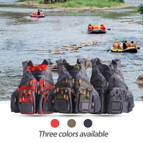  Vbestlife Fishing Life Jackets Life Vests for Adult Men Buoyancy Aid Vest Swimming Boating Kayak Life Jacket Vest Fishing Safety Life Jacket with Whistle Women Youth Boating Vest Sailing Dri