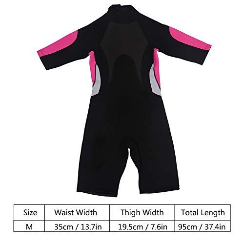  Vbestlife 3mm Shorty Wetsuit Premium Neoprene Scuba One-piece Diving Snorkeling Wet Suit Half Sleeve Surfing Swimwear for Men Women - M, L, XL, XXL （Black + Rose Red）