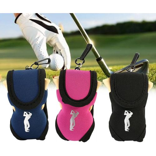  Vbestlife Golf Ball/Tee Holder,Utility Pouch Sports Golfing Accessories with 4 Tees and 2 Golf Balls