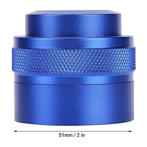  Vbestlife Coffee Press Distributor, Press?type Powder Stainless Steel Coffee Distributor, Reusable 51mm Adjustable for Flat Powder Machine Coffee Powder Hammer(blue)