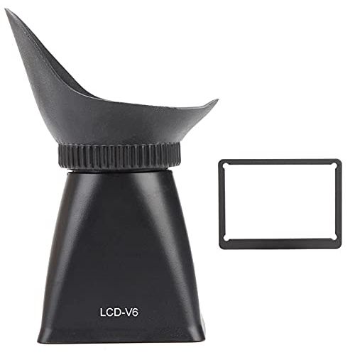  Vbestlife Camera Zoom Viewfinder, Lens Accessory 2.8X LCD Screen Magnifier Viewer with Sunshade Extender Hood for Canon for Nikon for Sony(V6 Plug)