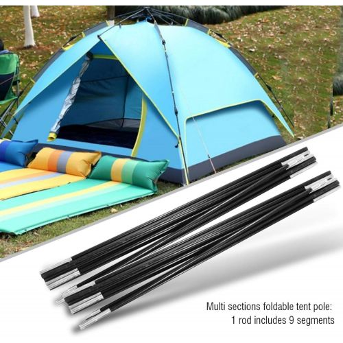  Vbestlife Outdoor Tent Pole Rod, Adjustable Tarp and Tent Poles - 2 PCS 4.9M Fiberglass Camping Tent Pole Bars Outdoor Support Rods Awning Frames Kit for Hiking Camping