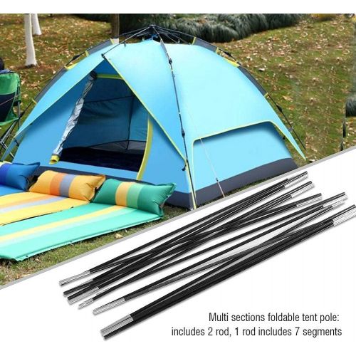  Vbestlife Outdoor Tent Pole Rod, Adjustable Tarp and Tent Poles - 4M Fiberglass Camping Tent Pole Bars Outdoor Support Rods Awning Frames Kit for Camping, Backpacking, Hammocks, Shelters