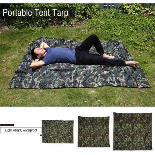  Vbestlife Waterproof Camping Shelter Tent Tarp,Camouflage Outdoor Portable Lightweight Rainproof Mat RainTent Tarp Shelter Beach Picnic Blanket Mat