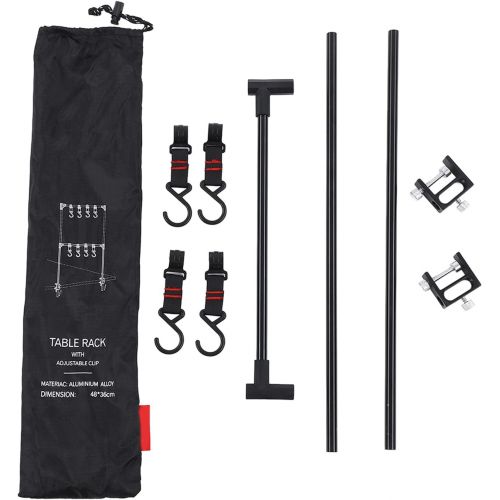  Vbestlife Camping Hanging Rack with 4 Movable Hooks Hanging Your Camping Gear Camping Cookware Storage Rack