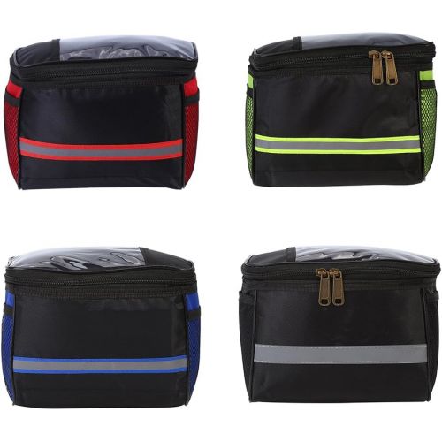  Vbestlife Waterproof Bicycle Cycling Bike Front Handlebar Bag Basket Front Frame Phone Bag MTB Bike Handlebar Bag Transparent PVC Pouch Outdoor Bicycle Pack Accessories 4Colors (Bl