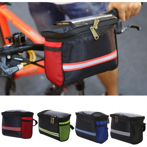  Vbestlife Waterproof Bicycle Cycling Bike Front Handlebar Bag Basket Front Frame Phone Bag MTB Bike Handlebar Bag Transparent PVC Pouch Outdoor Bicycle Pack Accessories 4Colors (Bl