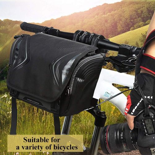  Vbestlife Bicycle Handlebar Bag Waterproof Cycling Bicycle Bike Basket Front Frame Tube Handlebar Bags Lagre Capacity Bike Single Shoulder Bag Case Accessory