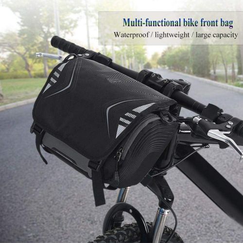  Vbestlife Bicycle Handlebar Bag Waterproof Cycling Bicycle Bike Basket Front Frame Tube Handlebar Bags Lagre Capacity Bike Single Shoulder Bag Case Accessory