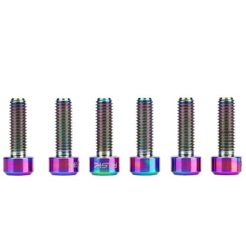  Vbestlife Titanium Stem Bolts, M5 16mm Bicycle Stem Bolt Titanium Bolt Screws Bike Fixed Stem Bolts for Mountain Bicycle Stem Parts Bike Screws 6Pcs