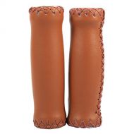 Vbestlife Bicycle Retro Artificial Leather Handle Grips Cycling MTB Road Mountain Bike Handlebar Grips (Brown)