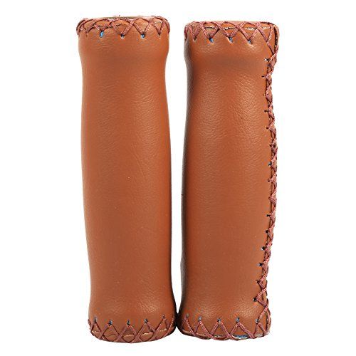  Vbestlife Bicycle Retro Artificial Leather Handle Grips Cycling MTB Road Mountain Bike Handlebar Grips (Brown)