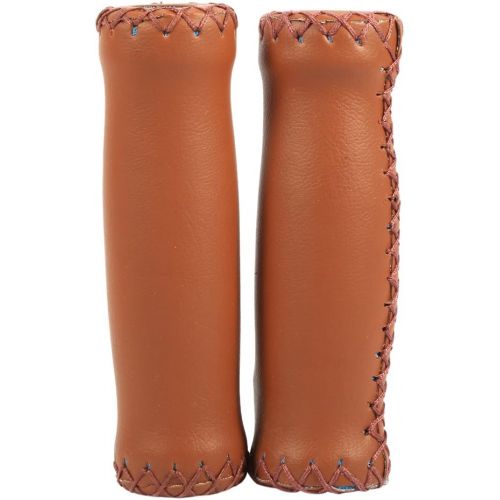  Vbestlife Bicycle Retro Artificial Leather Handle Grips Cycling MTB Road Mountain Bike Handlebar Grips (Brown)