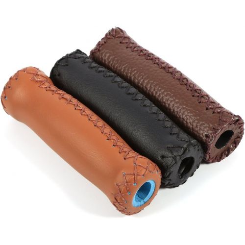  Vbestlife Bicycle Retro Artificial Leather Handle Grips Cycling MTB Road Mountain Bike Handlebar Grips (Brown)