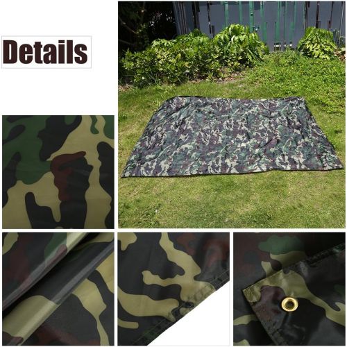  Vbestlife Waterproof Camping Shelter Tent Tarp,Camouflage Outdoor Portable Lightweight Rainproof Mat RainTent Tarp Shelter Beach Picnic Blanket Mat (300*290CM)