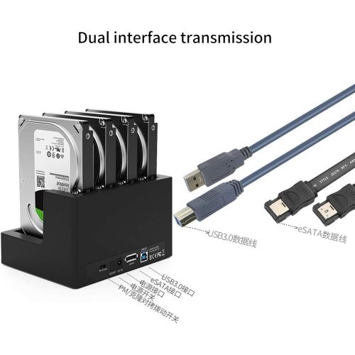  Vbestlife 4 Bay Docking Station,USB3.0 Docking Station Support 2.5 and 3.5 Inch Interface HDD and SSD Hard Disk,Support System for Win/OS X/Linux(Black)