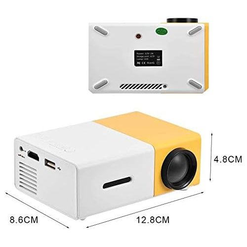  Vbestlife Mini Projector,Portable 1080P 600lm 4 : 3 LED Projector Home Cinema Theater Movie Support Laptop PC Smartphone HDMI Input,Great Gift Pocket Projector for Party Camping (Y