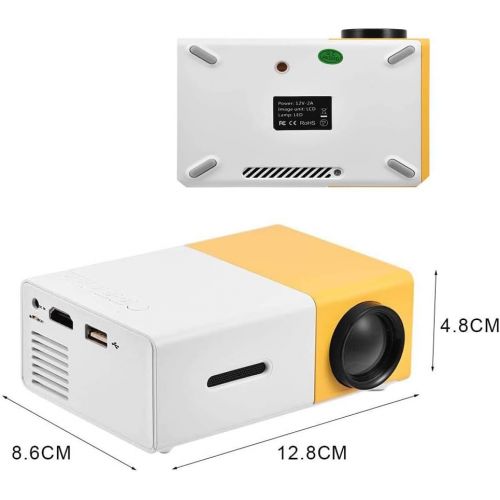  Vbestlife Mini Projector,Portable 1080P 600lm 4 : 3 LED Projector Home Cinema Theater Movie Support Laptop PC Smartphone HDMI Input,Great Gift Pocket Projector for Party Camping (Y