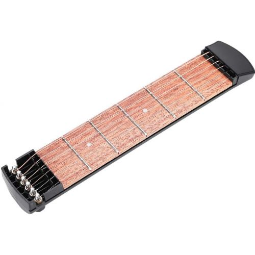  [아마존베스트]Vbestlife Pocket Guitar Practice Neck Portable 6 Fret Guitar Mahogany Fingerboard Chord and Scales Exercise Tool for Beginner Practice Training