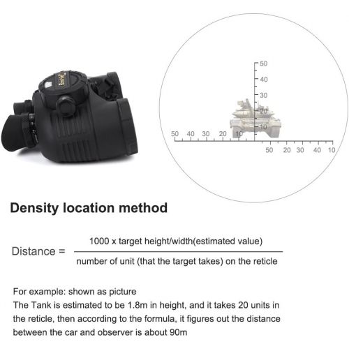  Vbestlife Binoculars Range Finder,7 x 50 Outdor Military Waterproof Night Vision Binoculars with Compass Range Finder