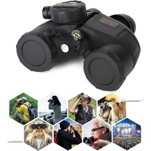 Vbestlife Binoculars Range Finder,7 x 50 Outdor Military Waterproof Night Vision Binoculars with Compass Range Finder