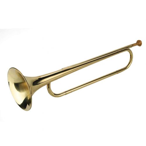  Vbestlife Brass Trumpet, Trumpet Bb B Flat Gold Lacquer Rose Brass, Cavalry Trumpet for School Band Students Beginner Musical Instrument Trumpet