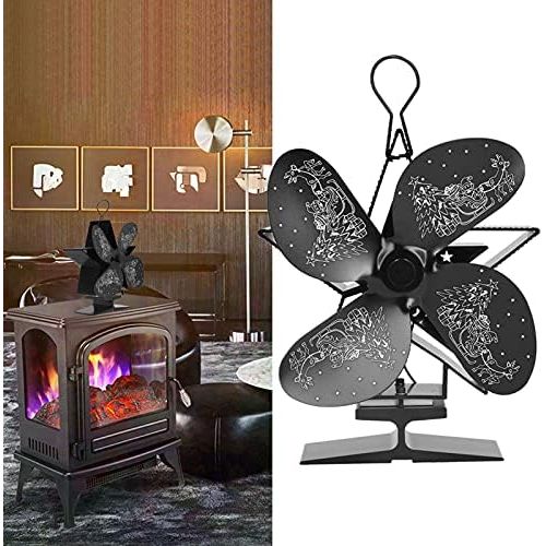  Vbestlife Stove Fans, 360CFM 1350RPM Low Noise High Temperature Resistant, Fireplace Circulating Warm Air, Saving Fuel Efficiently, for Home Wood/Log Burner(Black)