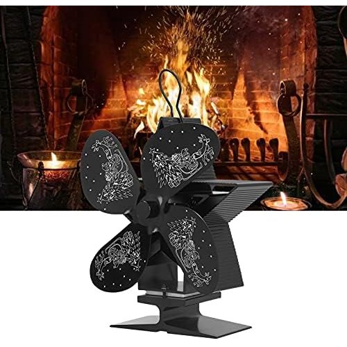  Vbestlife Stove Fans, 360CFM 1350RPM Low Noise High Temperature Resistant, Fireplace Circulating Warm Air, Saving Fuel Efficiently, for Home Wood/Log Burner(Black)