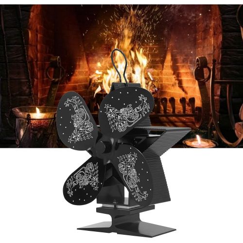  Vbestlife Stove Fans, 360CFM 1350RPM Low Noise High Temperature Resistant, Fireplace Circulating Warm Air, Saving Fuel Efficiently, for Home Wood/Log Burner(Black)