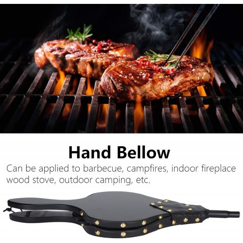  Vbestlife Fireplace Bellows, 1PCS 18.8in x 7.7in, Long Handle Fireplace Tools, Outdoor Cooking Fan Air Blower