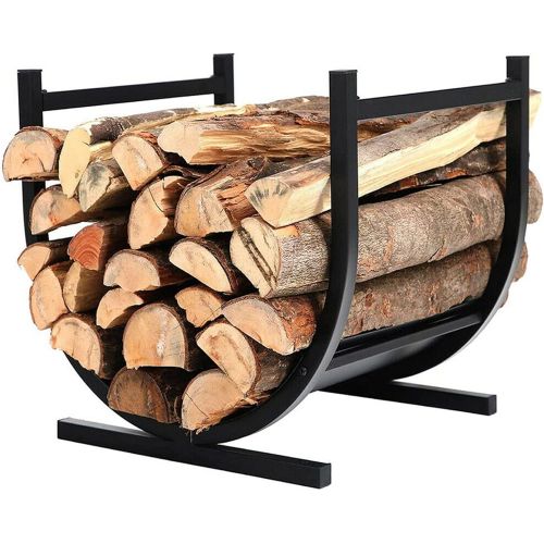  Vbestlife Fireplace Log Rack Large with Fireplace Tools Round Wrought Iron Firewood Holders Indoor Wood Stove Outdoor Fireplace Heavy Duty Wood Stacking Storage Kit,