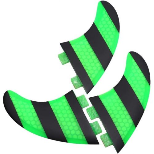  Vbestlife. Green + Black FCS G5 Surf Fins Surfboard Paddleboard Fins Fiberglass Comb Tri Set Thruster