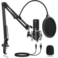 [아마존베스트]VeGue USB Microphone for Computer, Professional PC Microphone with 16 mm Diaphragm, 192KHz/24BIT, Ideal for Singing, Streaming, Podcast, Recording, Gaming, Voice Over