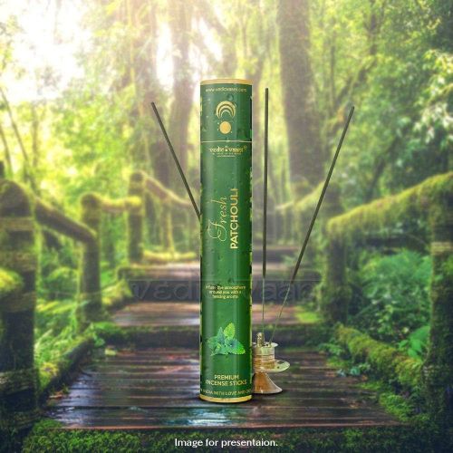  인센스스틱 Vedic Vaani Natural Fresh Patchouli Perfumed Fragrance Handmade Premium Long Lasting Agarbatti Incense Sticks for Your Home, Pooja Room, Temple, Puja Prayer, Office Or Special Spac