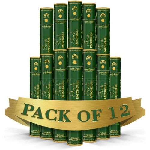  인센스스틱 Vedic Vaani Natural Fresh Patchouli Perfumed Fragrance Handmade Premium Long Lasting Agarbatti Incense Sticks for Your Home, Pooja Room, Temple, Puja Prayer, Office Or Special Spac