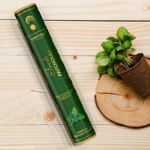  인센스스틱 Vedic Vaani Natural Fresh Patchouli Perfumed Fragrance Handmade Premium Long Lasting Agarbatti Incense Sticks for Your Home, Pooja Room, Temple, Puja Prayer, Office Or Special Spac