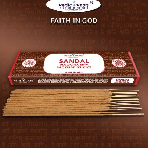  인센스스틱 Vedic Vaani Sandal Nagchampa Incense Stick - 100 GM with Incense Stand & Attar