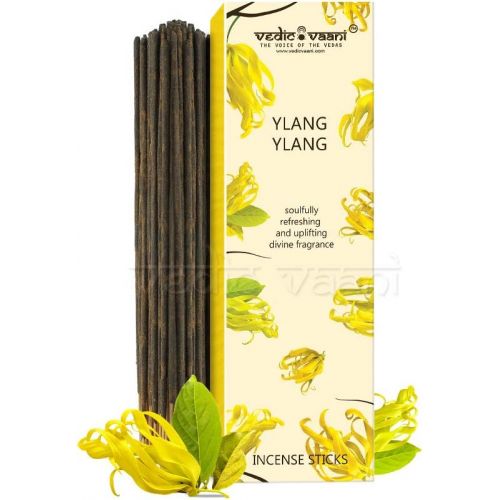  인센스스틱 Vedic Vaani Natural Positive Aromatic Enhancing Smoothing Fragrance Ylang Ylang Masala Agarbatti Incense Sticks for to Your Home, Temple, Office Or Special Space, India (100 Gm)